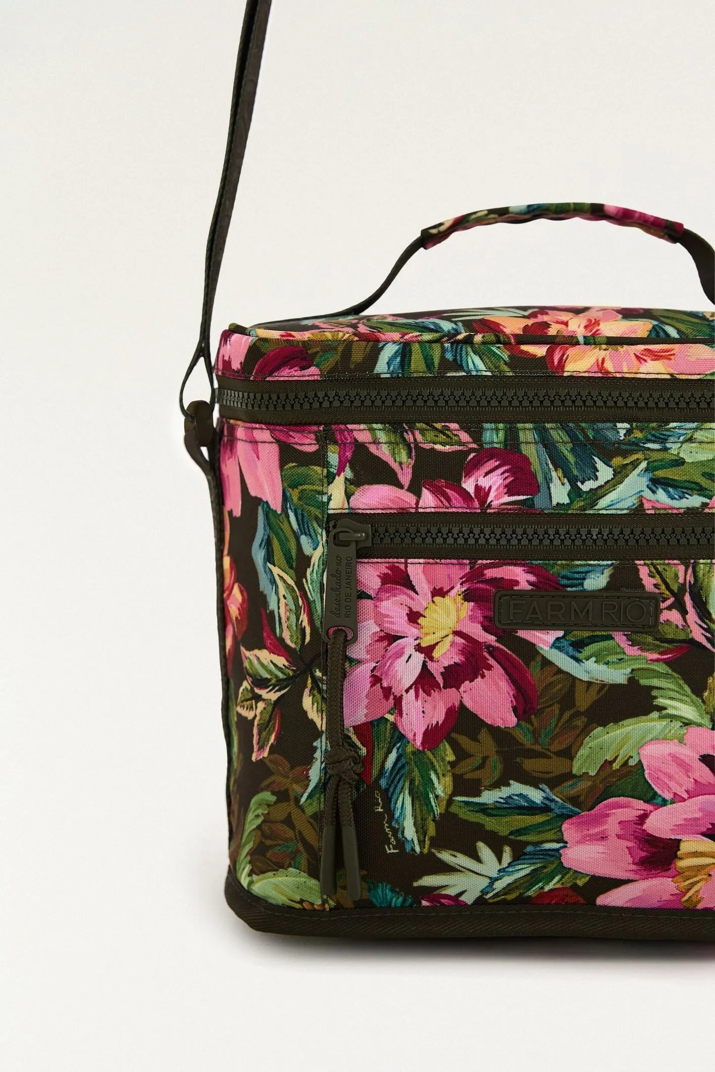 Mini cooler farofa painted flowers verde 8l