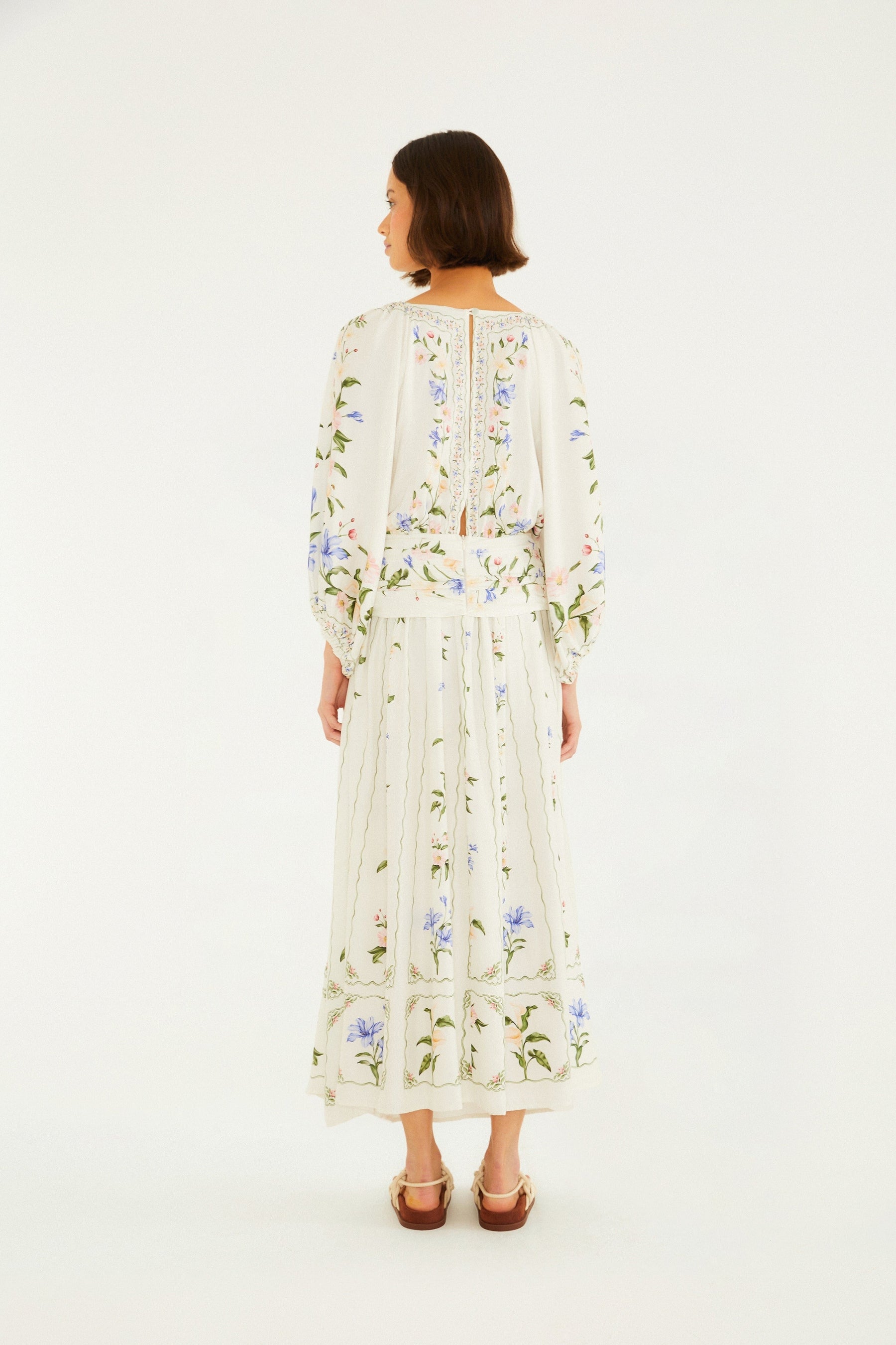 Vestido Longo Estampado Aquaflora
