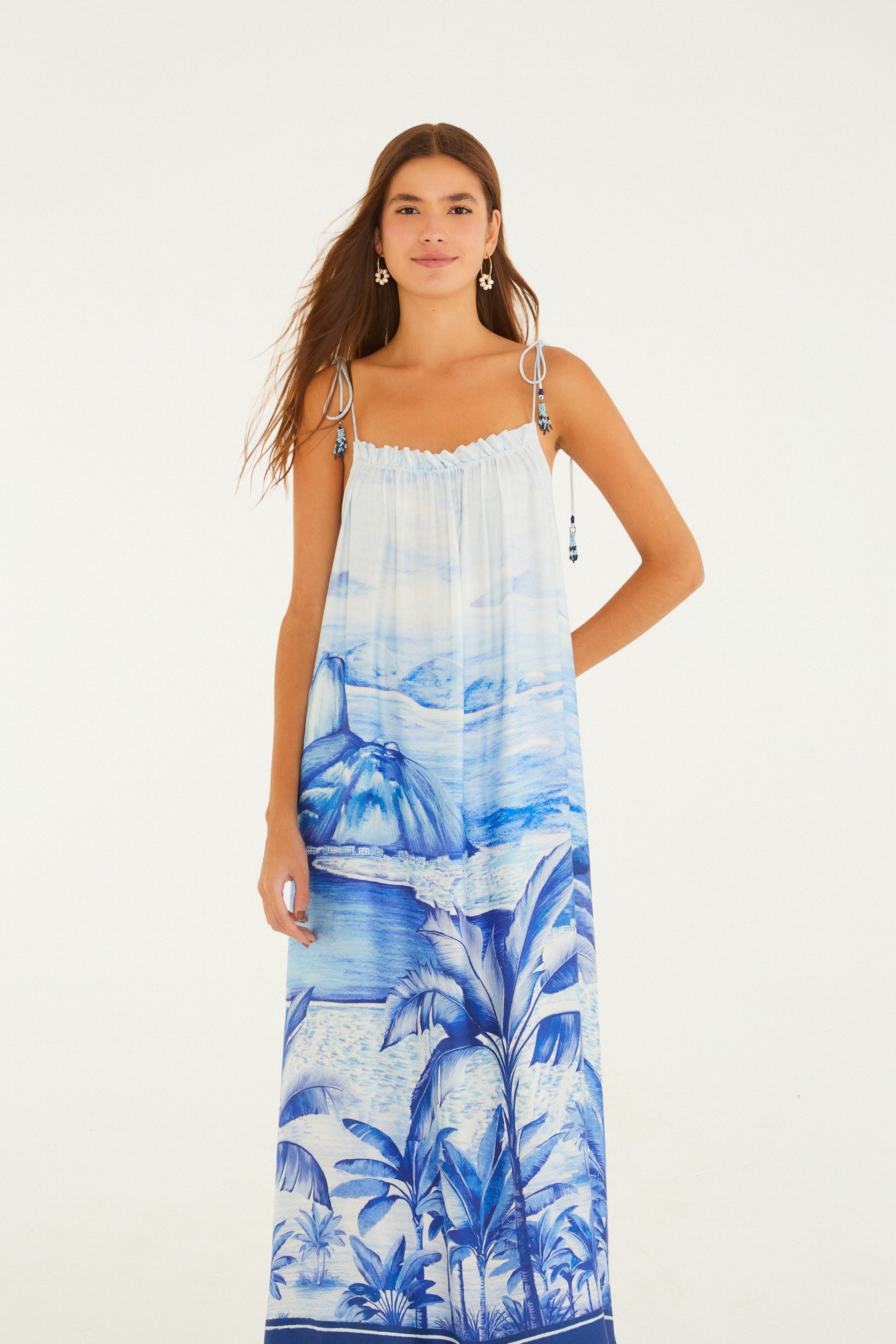Vestido Longo Estampado Rio Vintage