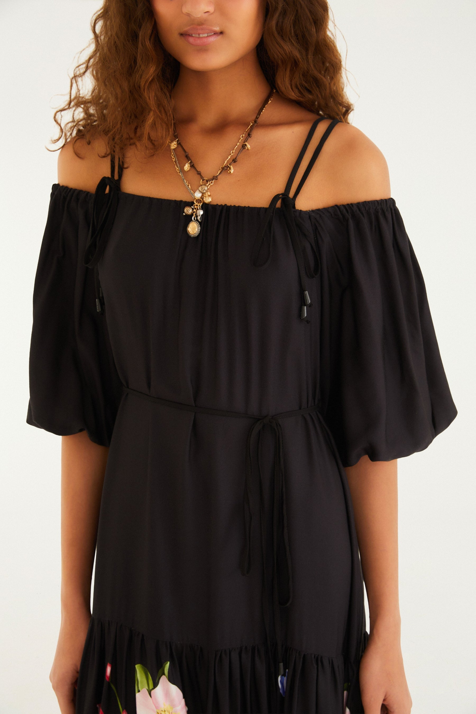 Vestido Longo Estampado Céu De Flor