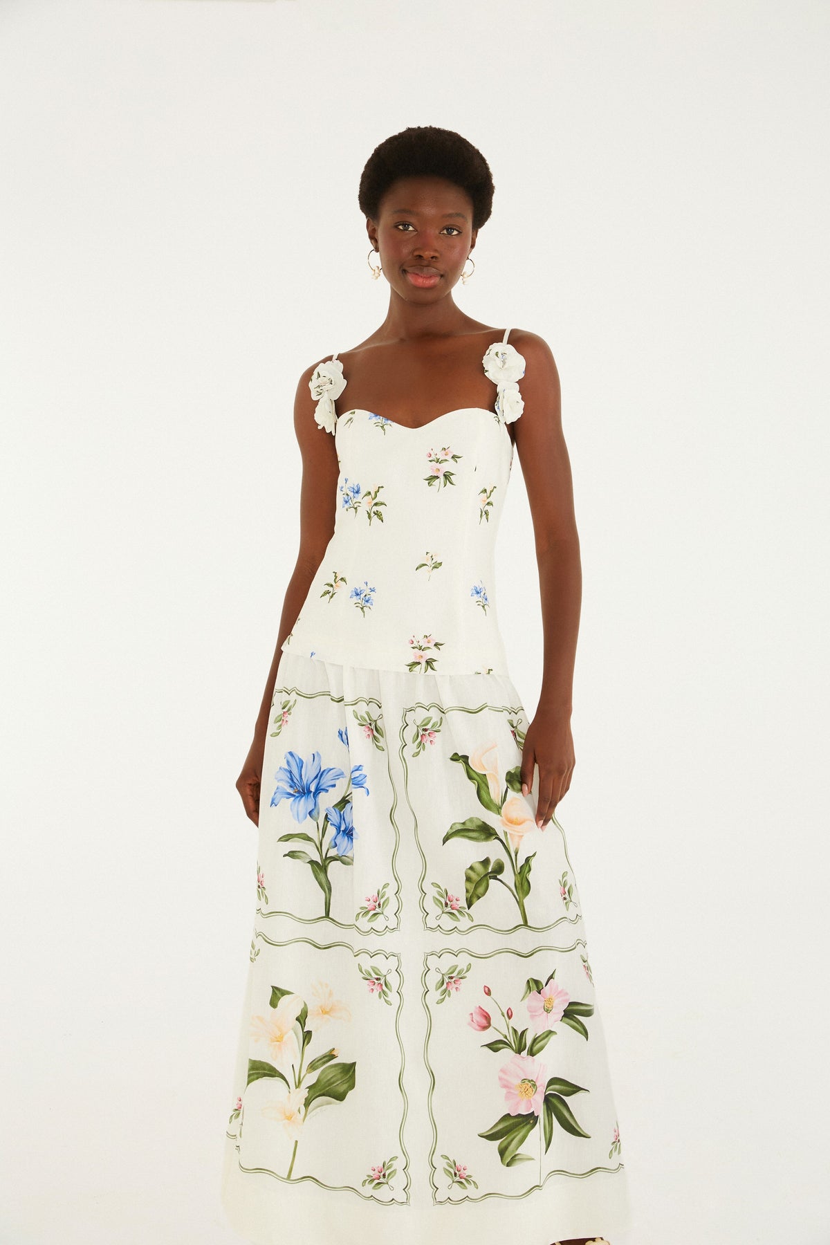 Vestido Longo Estampado Aquaflora