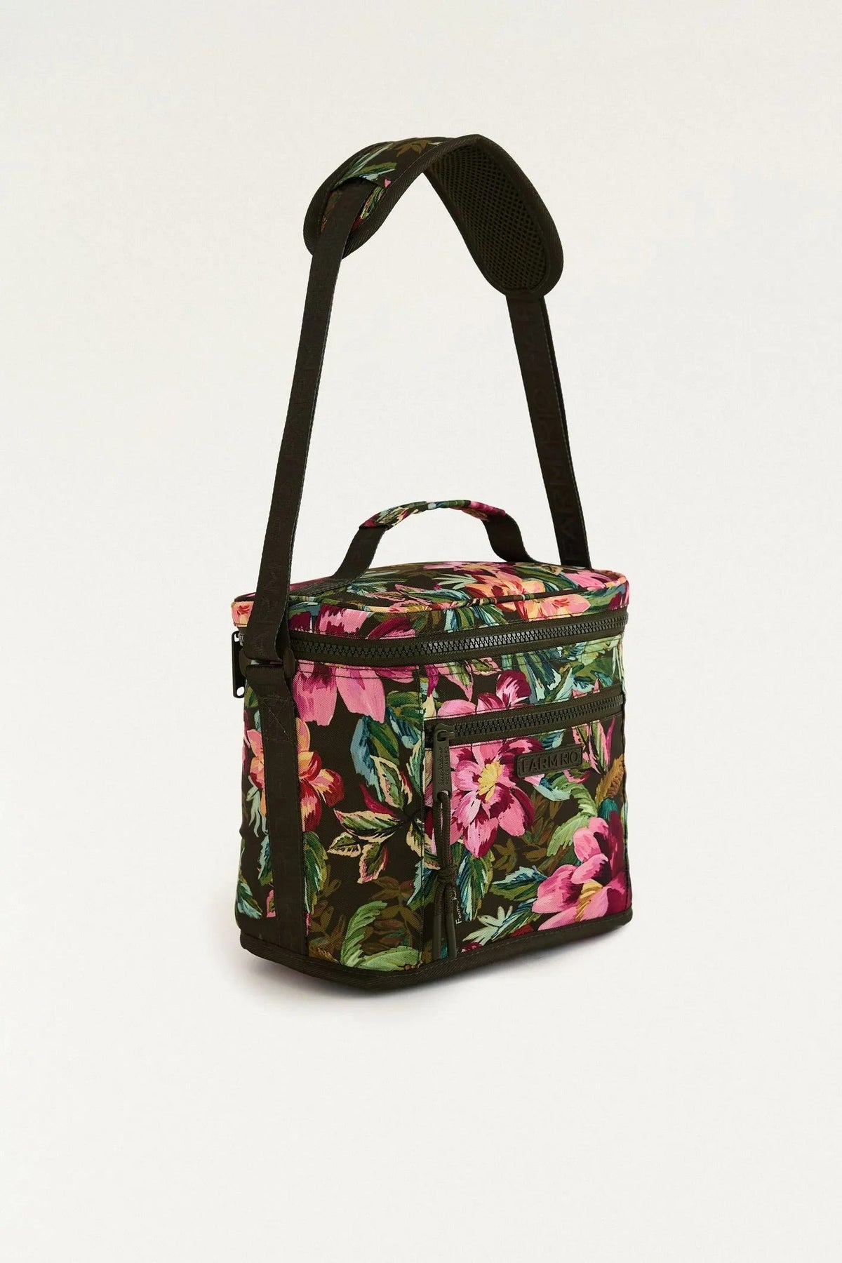 Mini cooler farofa painted flowers verde 8l