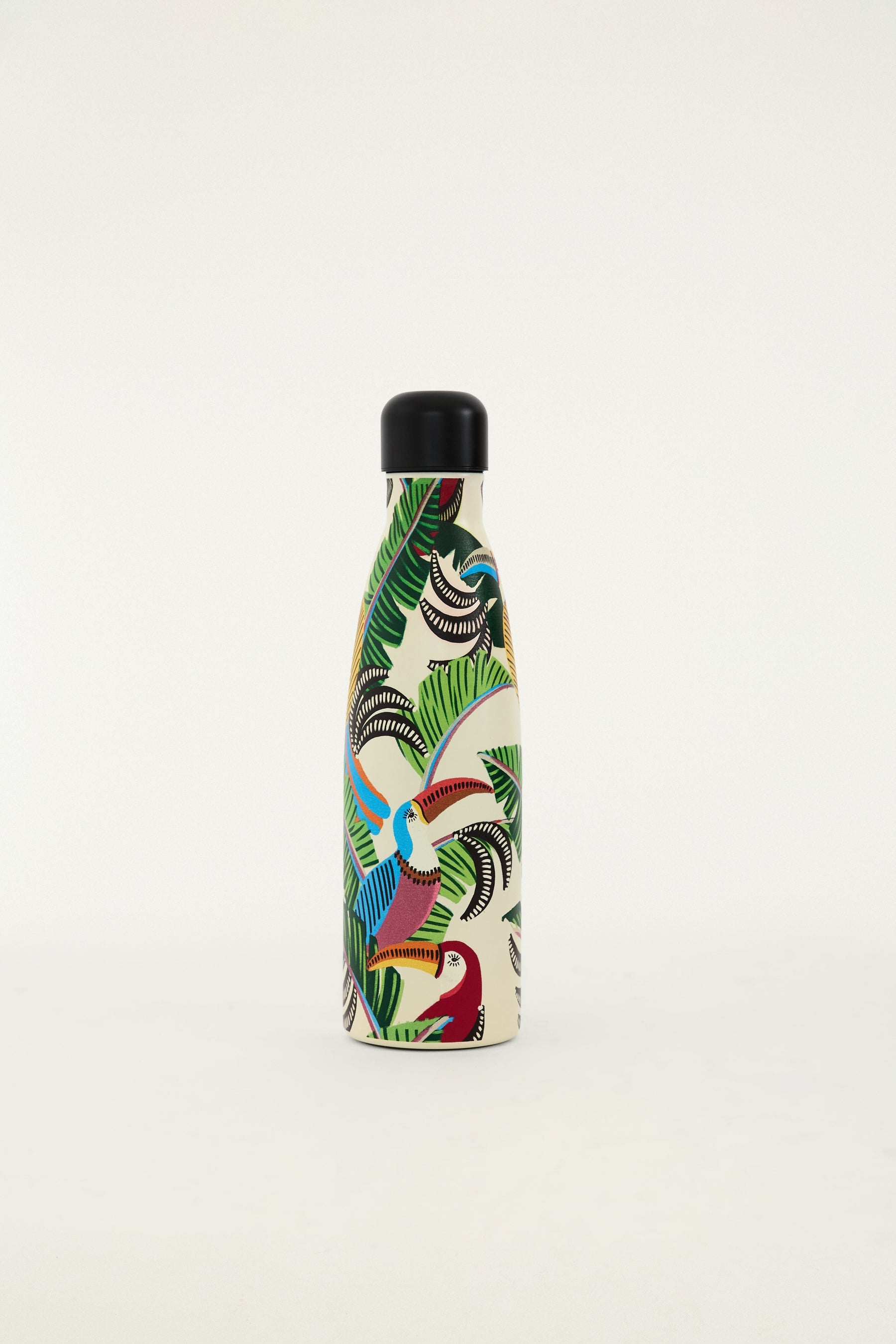 Garrafa glub glub tucanos com folhagens 500ml