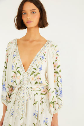 Vestido Longo Estampado Aquaflora