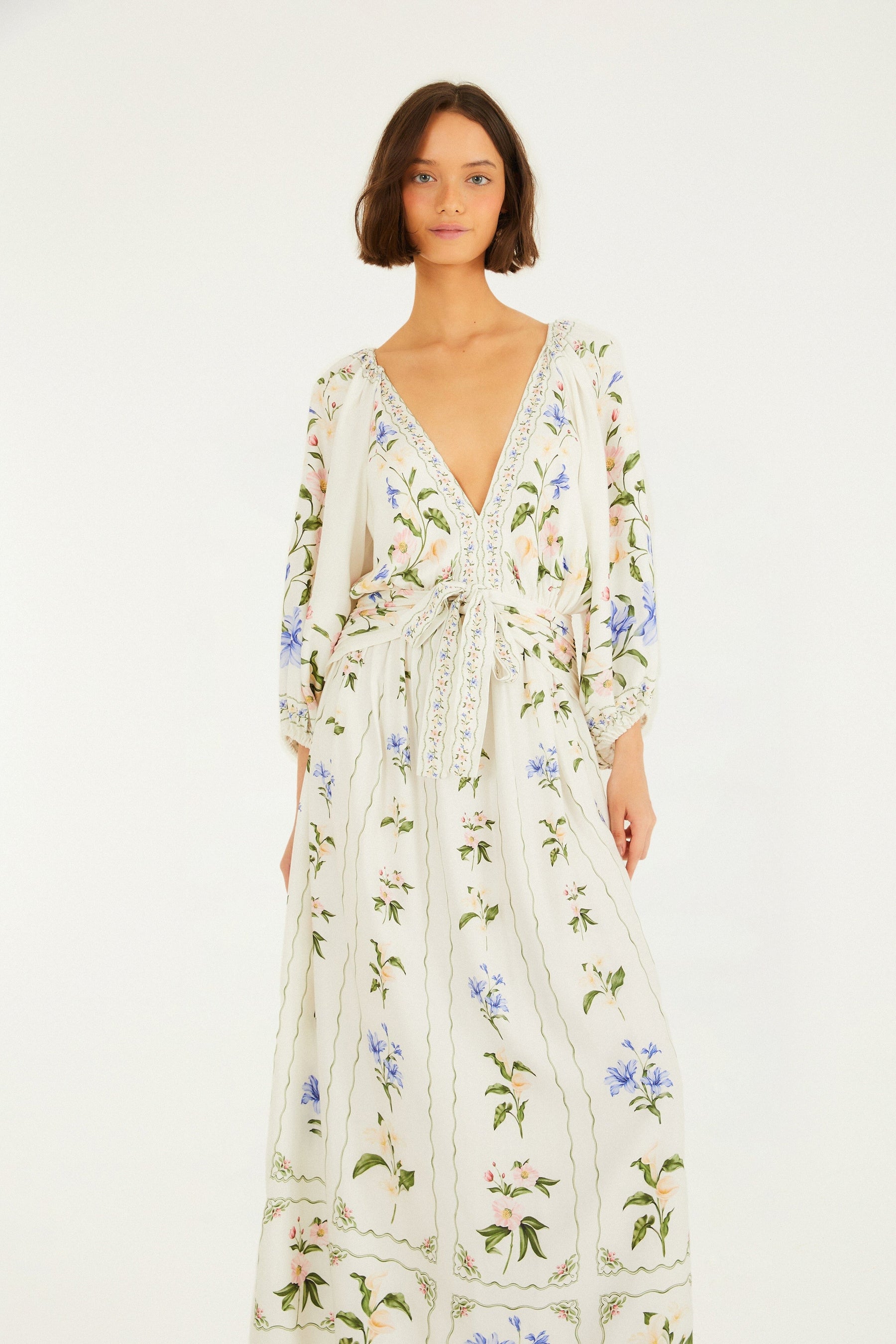 Vestido Longo Estampado Aquaflora