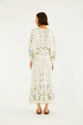 Vestido Longo Estampado Aquaflora