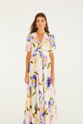 Vestido Longo Estampado Floral Lola