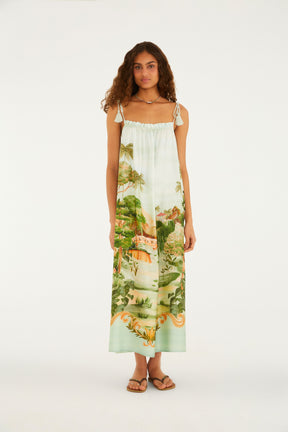 Vestido Longo Estampado Passeio No Parque