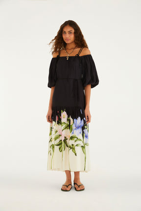 Vestido Longo Estampado Céu De Flor